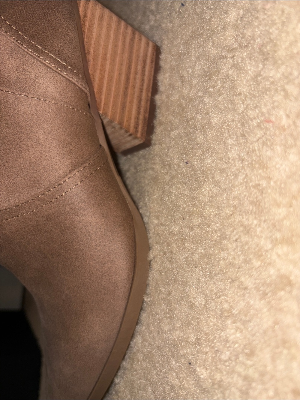 Dolce Vita Taupe Suede-Look Ankle Booties - Picture 6 of 7